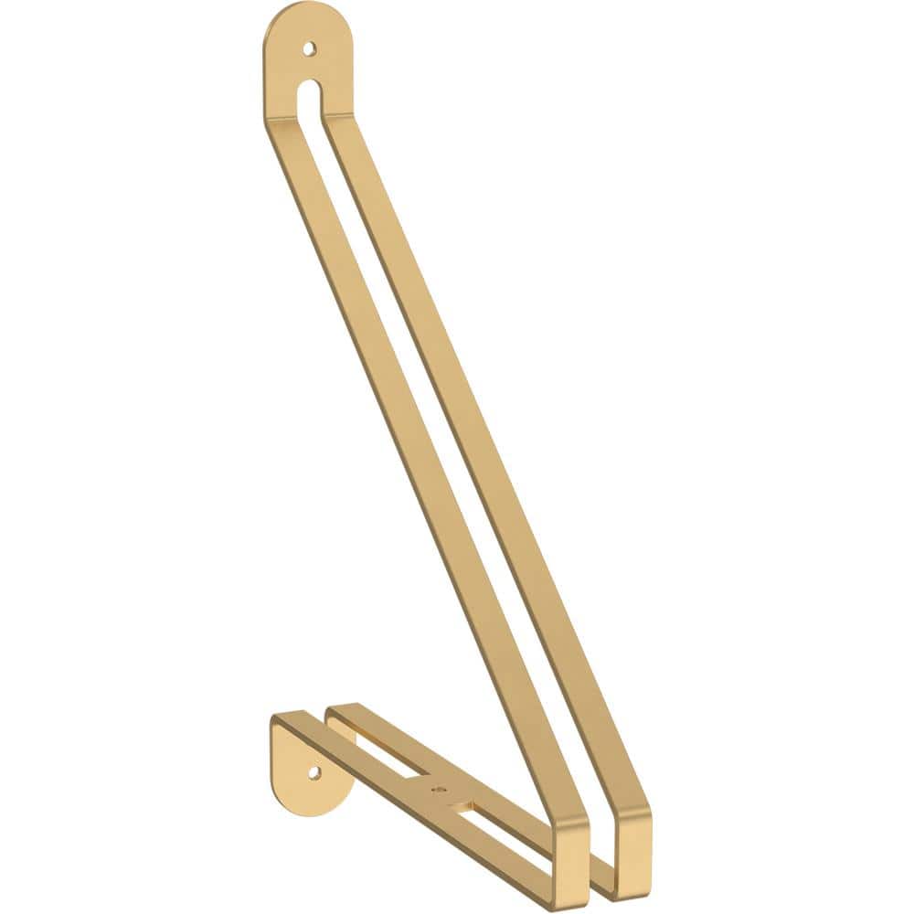 Sleek Modern Brushed Brass Decorative Shelf Bracket Set