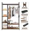 YOFE Light Ivory Wooden Clothes Rack with Metal Frame Closet Organizer  Portable Garment Rack with 2 Storage Box & Side Hook  CamyIY-GI41554W1162-crack01 - The Home Depot