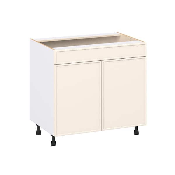 Fairview 36 in. W x 24 in. D x 34.5 in. H Slim Shaker Assembled Sink Base Kitchen Cabinet in Washed Linen