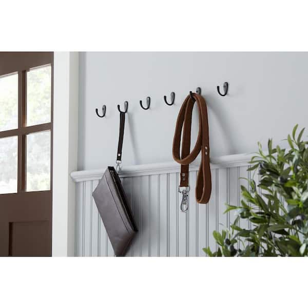 Home Decorators Collection 1-13/16 in. Matte Black Wall Hook (6-Pack) 63099  - The Home Depot