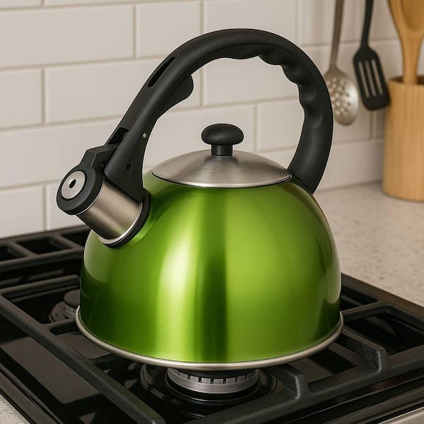 Creative Home Satin Splendor 11.2-Cup Stovetop Tea Kettle in