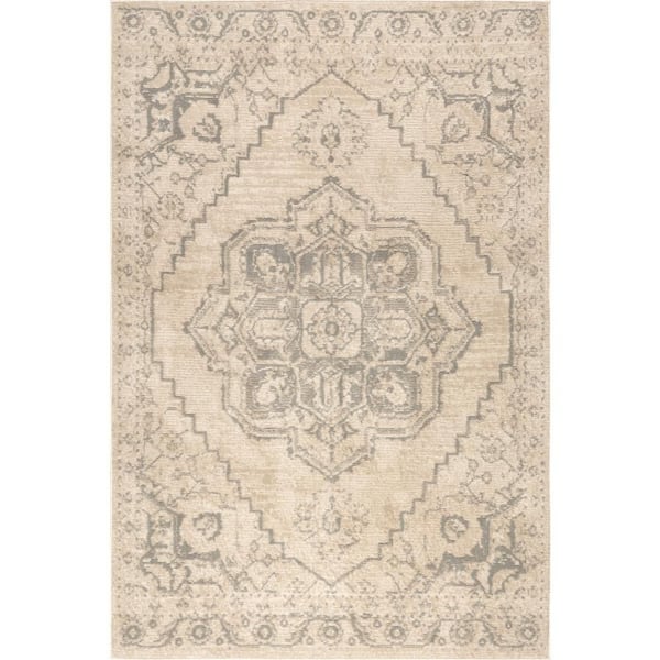 Faina Medallion Beige 8 ft. x 10 ft. Indoor Area Rug