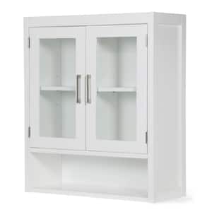 Gatsby 28 in. H x 24 in. W Double Door Wall Bath Cabinet in Pure White