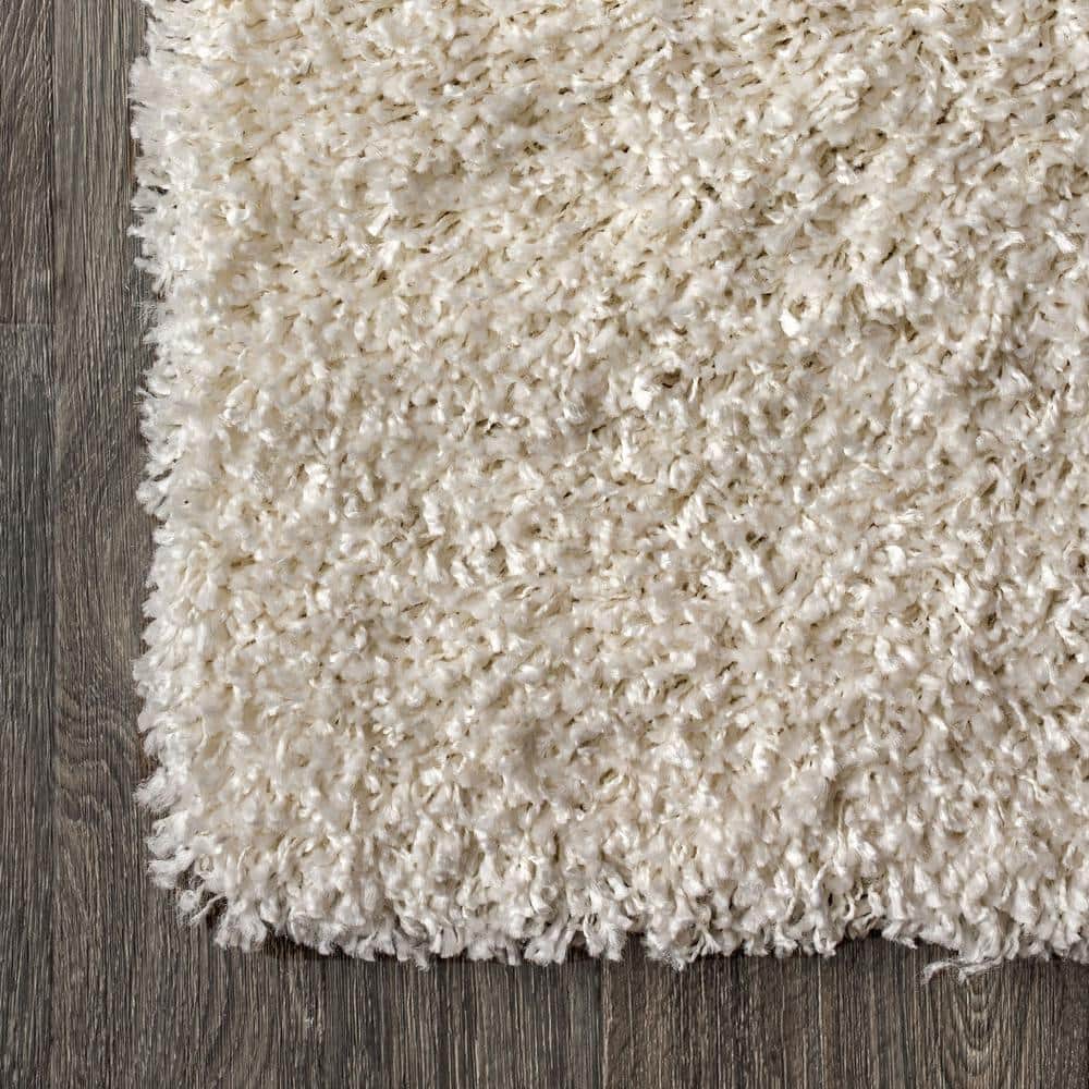 Mercer Cream Shag Plush Rectangular Area Rug 3' x 5'