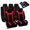 FH Group Fabric 47 in. x 23 in. x 1 in. Full Set Sports Car Seat Covers DMFB070RED115