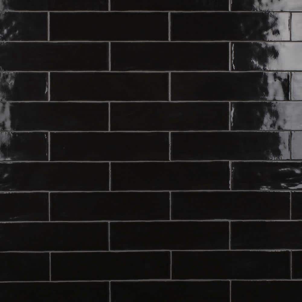Merola Tile Chester Nero 3 in. x 12 in. Ceramic Wall Tile (5.72 Sq. ft./Case)