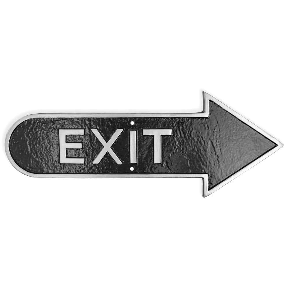"6"" x 15.5"" Right Arrow Exit Statement Plaque Sign-Black/Silver" price history on PriceWatchPro