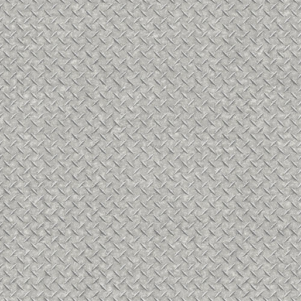 Silver Diamond Plate Wallpaper Sample