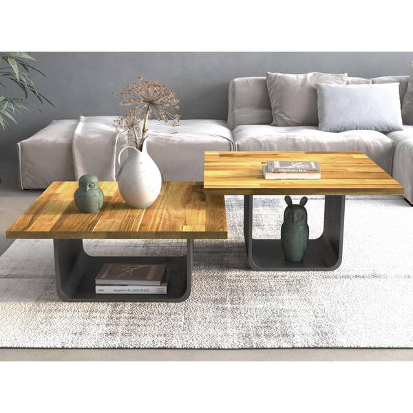 Interbuild 2.3 ft. L x 28 in. D, Acacia Butcher Block Table Top Countertop in Light Oak with Square Edge (Pack of 3)