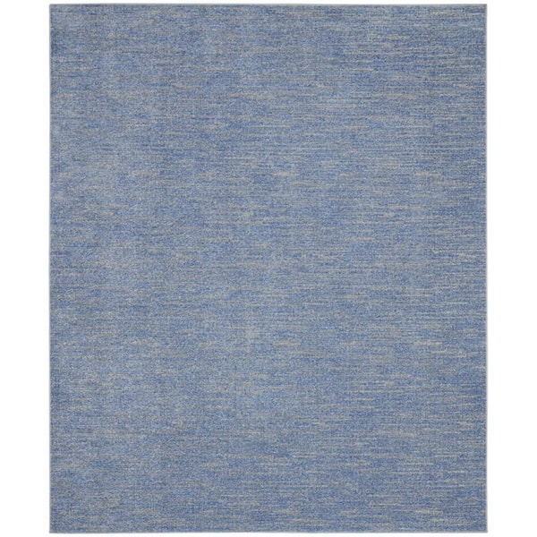 Blue, Gray 10 ft. x 14 ft. Woven Polypropylene Indoor/Outdoor Area Rug