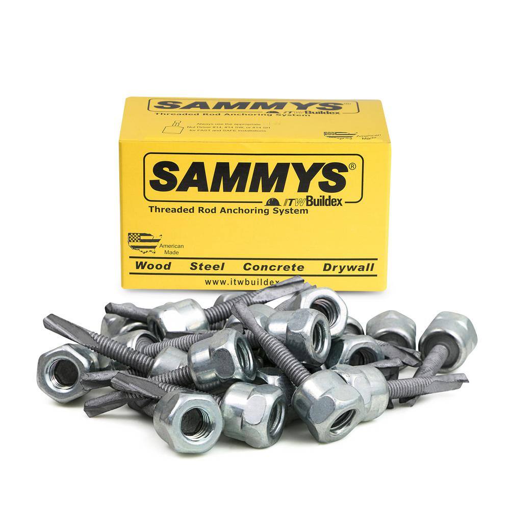 Sammys 1/414 in. x 2 in. Vertical Rod Anchor Super Screw with Teks and