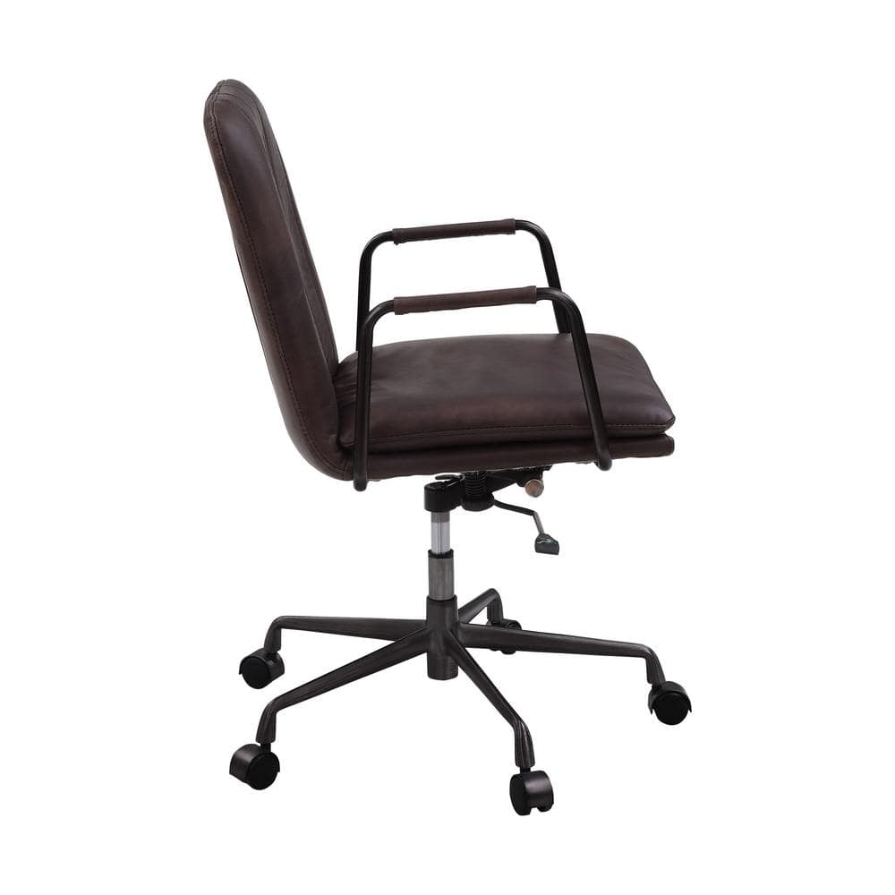 High-Back Mars Leather Executive Swivel Office Chair with Metal Accents