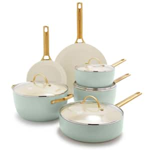 Reserve Ceramic Nonstick 8, 10 and 12 Frypan Set | Taupe with Gold-Tone  Handles