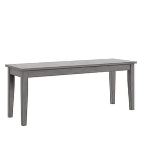 Antique Grey Wood Dining Bench 47.2 in. W x 14.75 in. D x 18 in. H