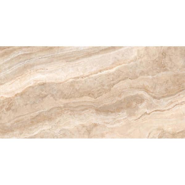 Apollo Tile Splendor Beige 4 in. x 0.41 in. Polished Porcelain Rectangular Wall and Floor Sample Tile (0.14 Sq. ft./case) (1-pack)