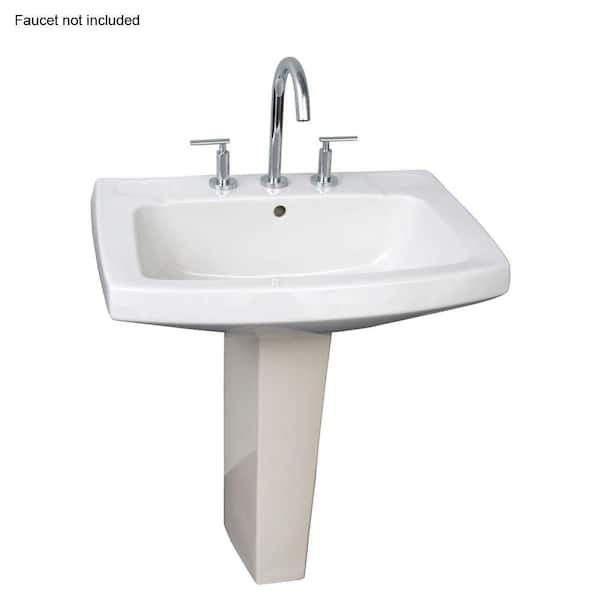 Barclay Products Galaxy 28 in. Pedestal Combo Bathroom Sink in White