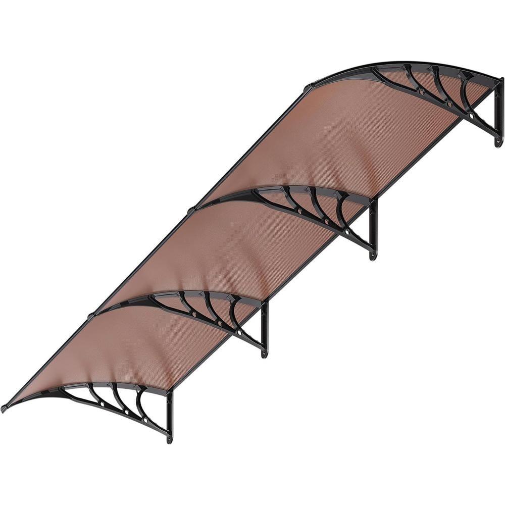 10 ft. Polycarbonate Window Door Fixed Awning (40 in. x 120 in.) in Brown and Black Bracket price history on PriceWatchPro
