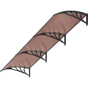 10 ft. Polycarbonate Window Door Fixed Awning (40 in. x 120 in.) in Brown and Black Bracket