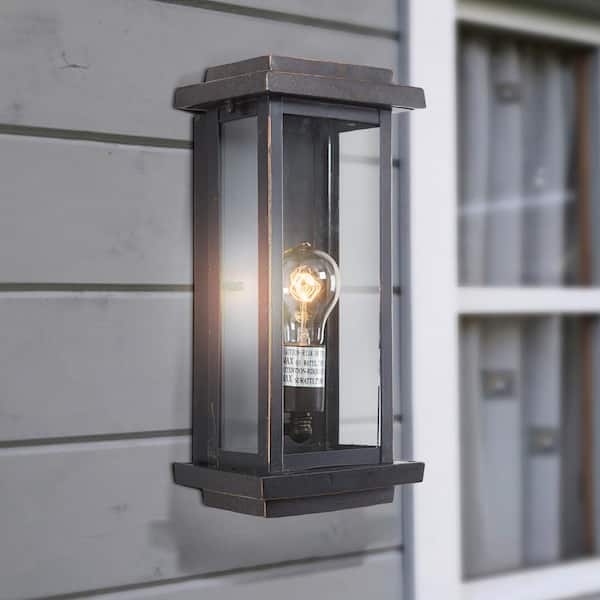 Ashlan Collection 1-Light Oil-Rubbed Bronze Outdoor Wall Lantern Sconce
