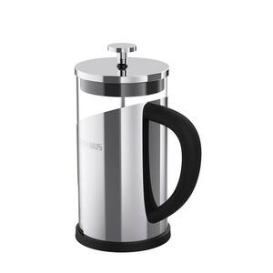 4-Cup Silver French Press Coffee Maker with 3 Level Filtration System