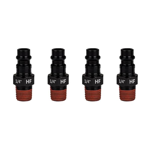 Husky 1/4 in. H Flow Aluminum Male Plugs (4-Pack)