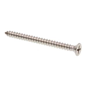 #8 x 2 in. Grade 18-8 Stainless Steel Self-Tapping Flat Head Phillips Drive Sheet Metal Screws (25-Pack)