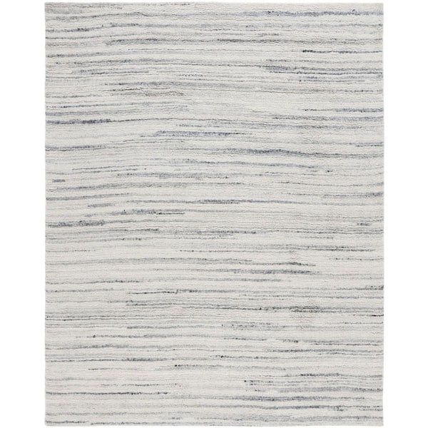 Casablanca 9 ft. x 12 ft. Gray/Ivory Striped Marle Area Rug
