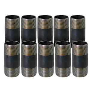 Black Steel Pipe, 1-1/4 in. x 5-1/2 in. Nipple Fitting (10-Pack)