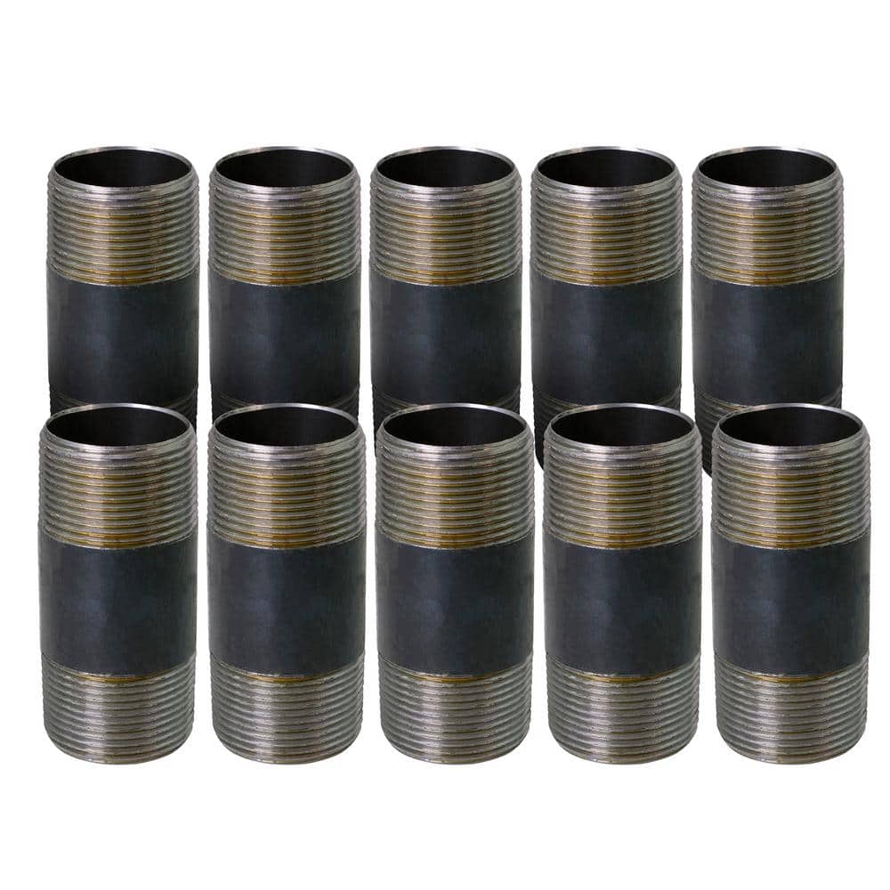 Black Steel Pipe, 1-1/4 in. x 5-1/2 in. Nipple Fitting (10-Pack) price history on PriceWatchPro