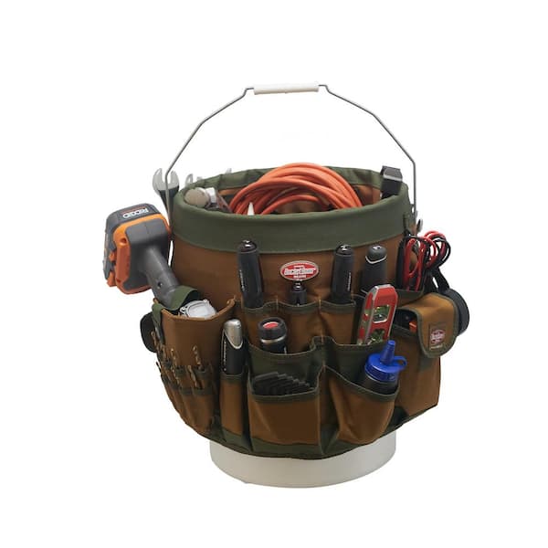 Durable 5 Gal Bucket Tool Bag Holder Gardening Canvas Organizer