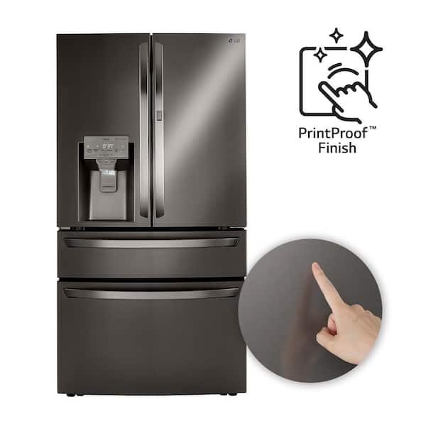 LG 30 cu. ft. 4-Door French Door Refrigerator, Door-In-Door, Full-Convert  Drawer, Craft Ice in PrintProof Black Stainless LRMDS3006D - The Home Depot