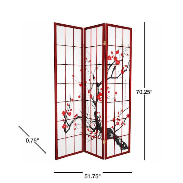 6 ft. Rosewood 3-Panel Room Divider