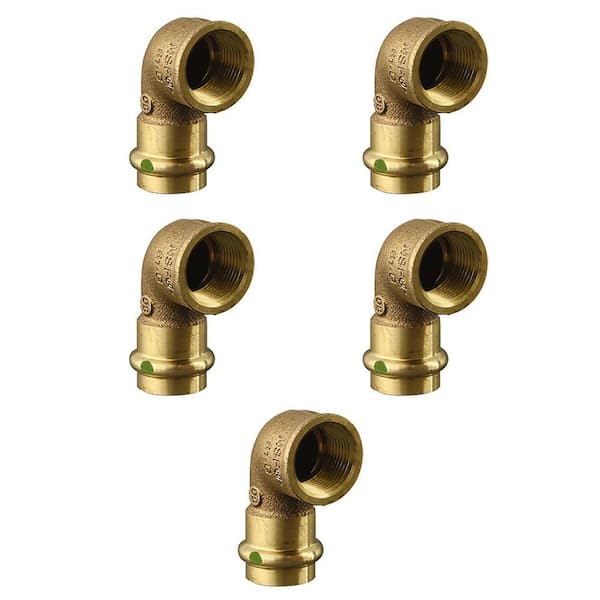ProPress 3/4 in. Press x 3/4 in. FPT Zero-Lead Bronze 90° Elbow (5-Pack)