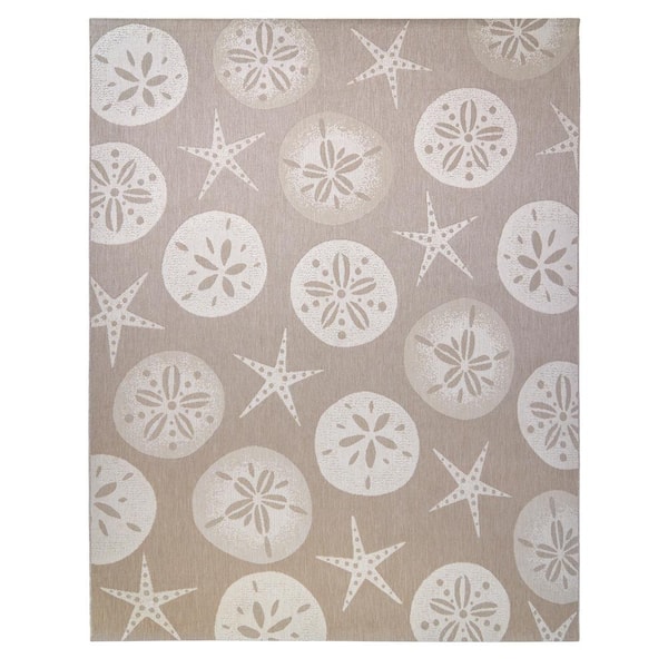 Gertmenian Paseo Starfish Beige/Cream 8 ft. x 10 ft. Indoor/Outdoor Area Rug