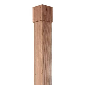 5.625 in. D x 5.6875 in. W x 104 in. L Unfinished Rustic Red Oak Lally Column Wrap