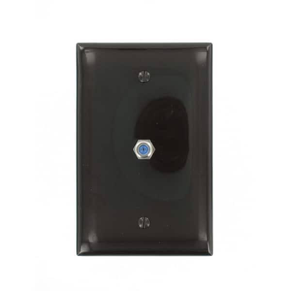 Leviton Brown 1-Gang Data Jack Wall Plate (1-Pack)