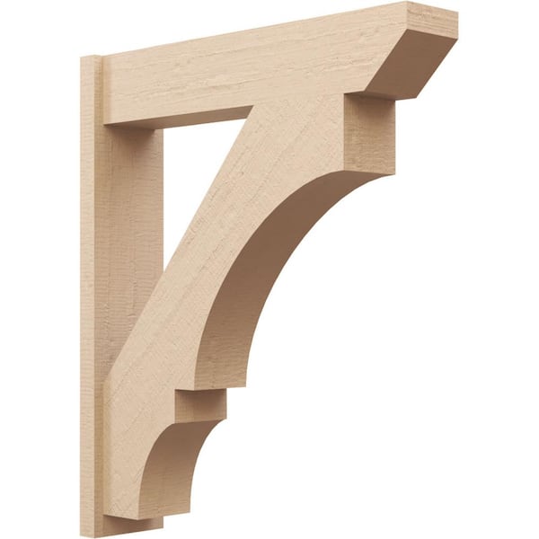Ekena Millwork 8 in. x 42 in. x 36 in. Balboa Slat Rough Cedar Woodgrain Timberthane Polyurethane Outlooker, Primed Tan