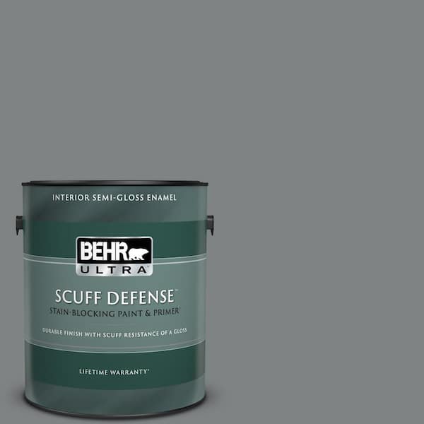 BEHR ULTRA 1 gal. #PPU26-03 Legendary Gray Extra Durable Semi-Gloss Enamel Interior Paint & Primer