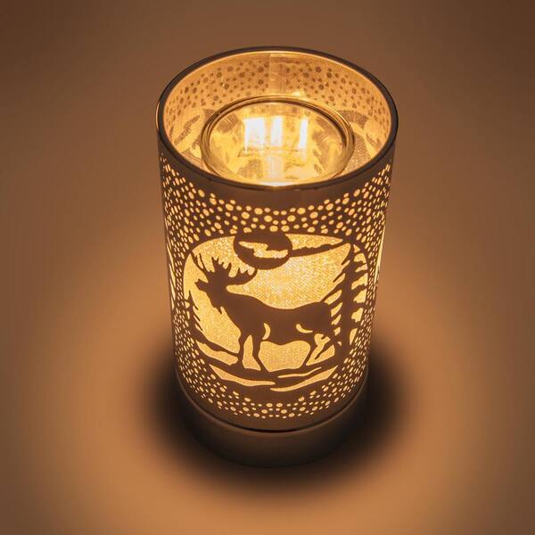PETERSON ARTWARES Silver Moose Touch Lamp, Essential Oil Diffuser