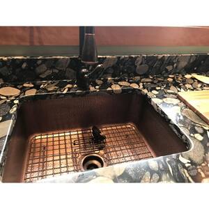 Renoir All-in-One Undermount Copper 23 in. Single Bowl Kitchen Sink with Pfister Ashfield Bronze Faucet and Drain