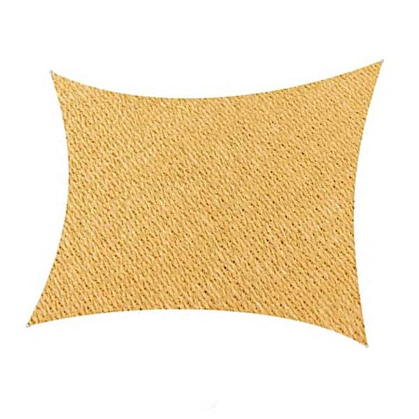 Unbranded 10 ft. x 13 ft. 185 GSM Stain Resistant Yellow Rectangle Sun Shade Sail Canopy UV Block for Patio Outdoor Activities