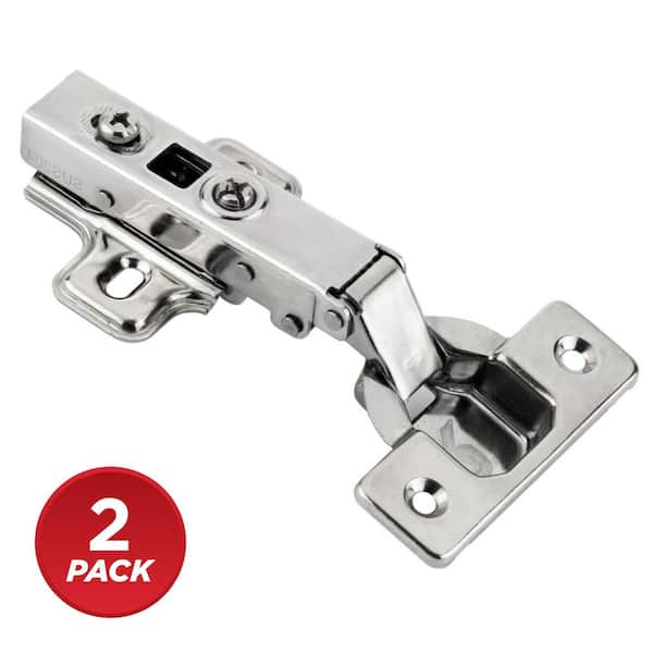 (2-Pack) 35 mm Soft-Close Full Overlay for Frameless Cabinet Hinge
