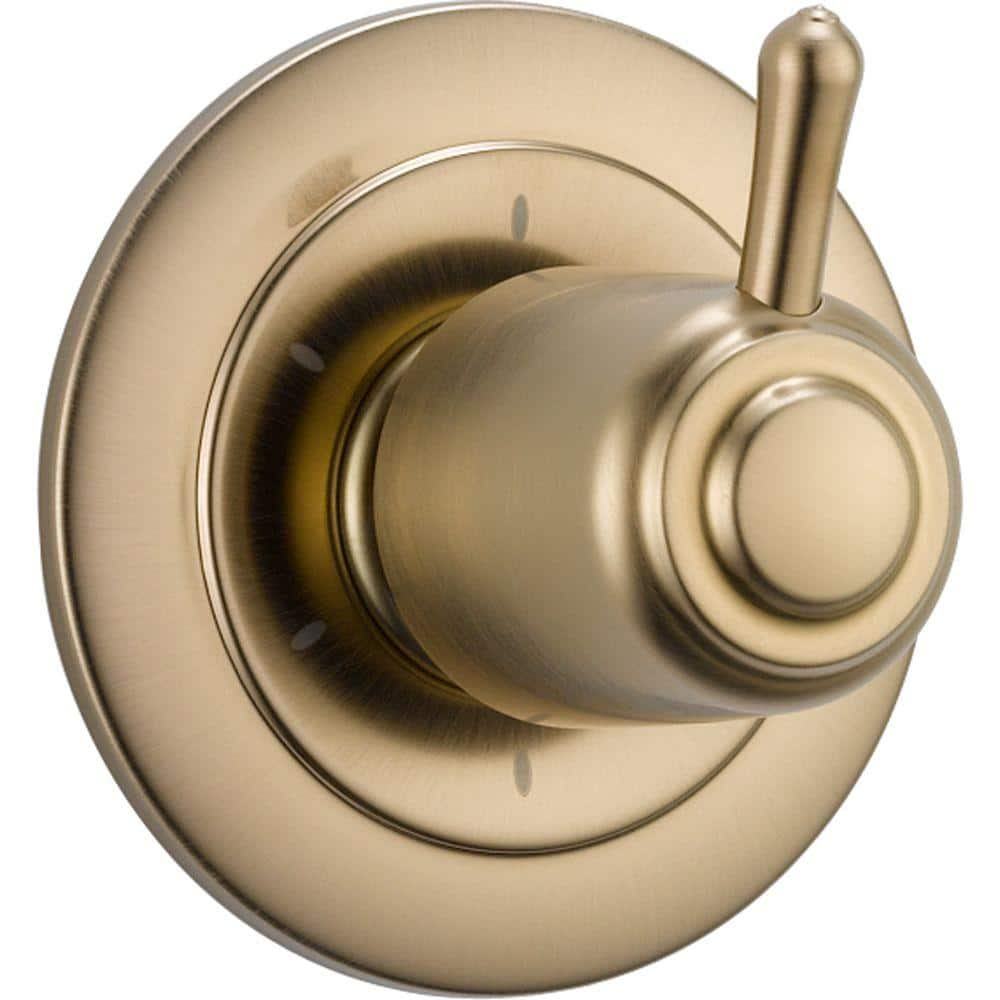 Delta 1-Handle 6-Setting Diverter Valve Trim Kit in Champagne Bronze ...