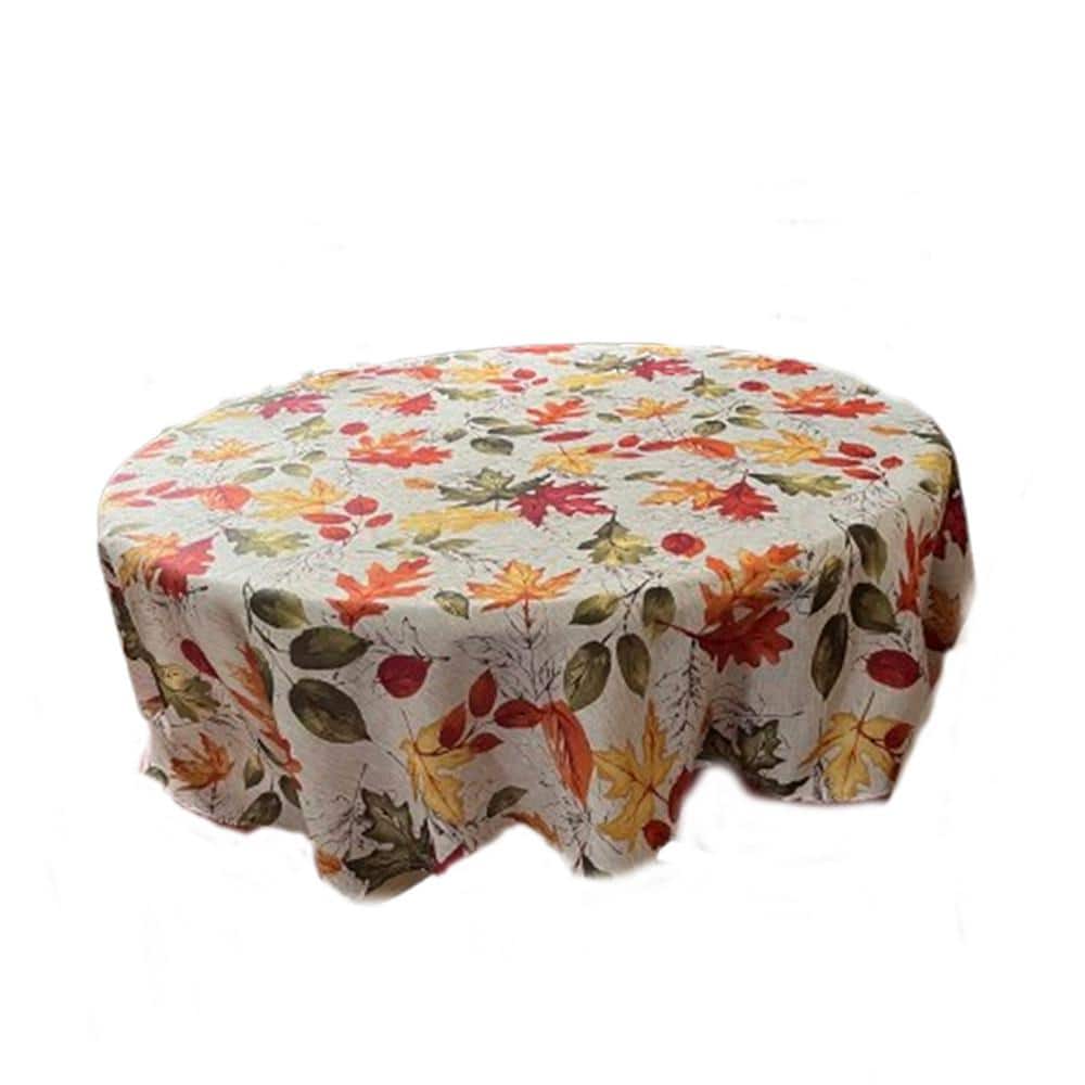 70 in. W x 70 in. L Round Multi Color Polyester Floral Tablecloth (Set of 4