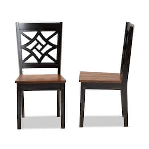 Nicolette Dark Brown and Walnut Brown Dining Chair (Set of 2)