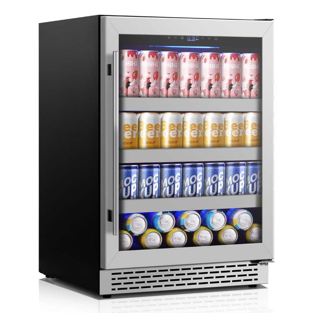 24 in. Single Zone 190 Can Built-in/Freestanding Beverage Refrigerator with Adjustable Shelves in Stainless Steel price history on PriceWatchPro