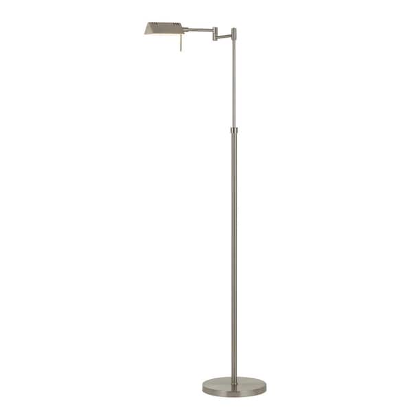CAL Lighting 61 in. Brushed Steel Floor Lamp with Adjustable Swing Arm