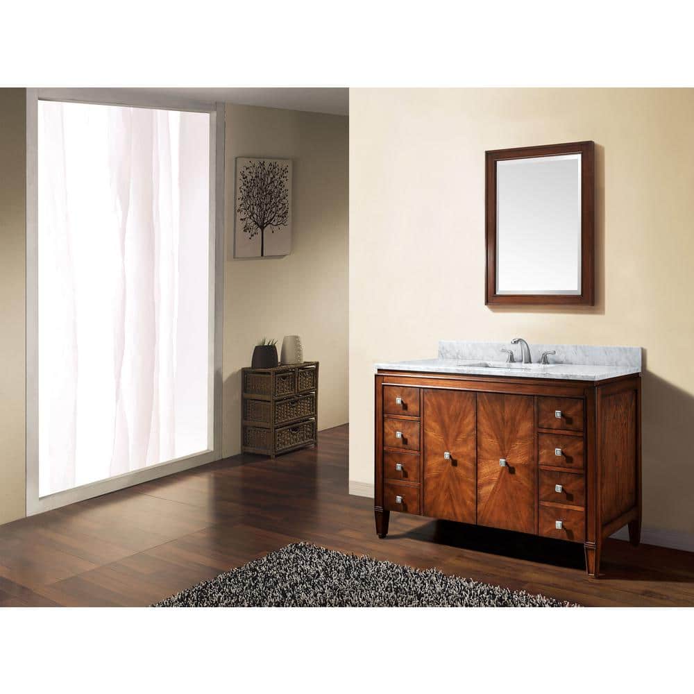 Brentwood 49" Walnut Solid Wood Freestanding Vanity Cabinet