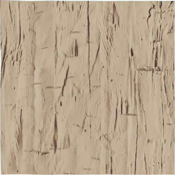 6 in. W x 6 in. H Hand Hewn Rustic Faux Wood Material Sample, Primed Tan