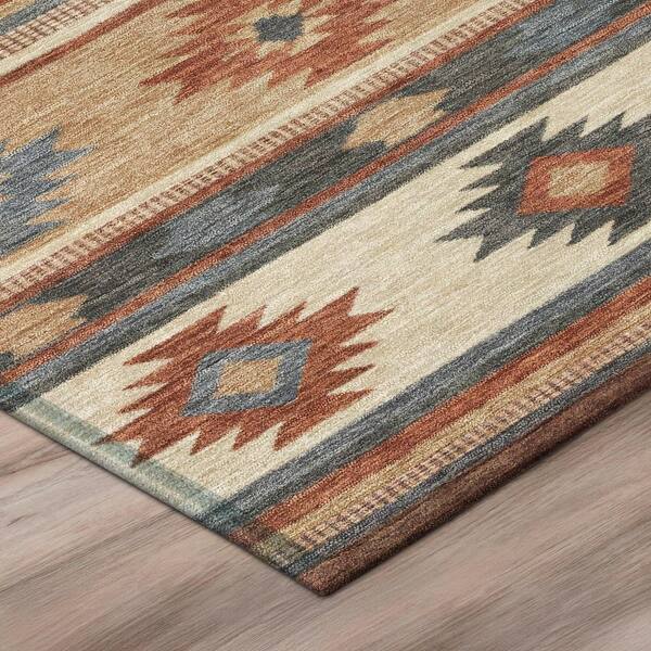 Chantille Machine Washable Indoor/Outdoor Abstract ACN3127 Rust 8 ft. x 10 ft. Area Rug